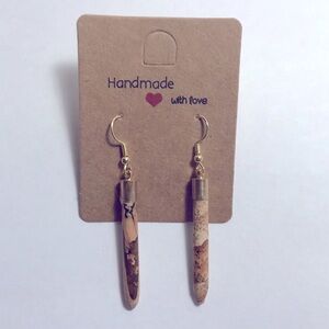 Picture Jasper Linear Earrings